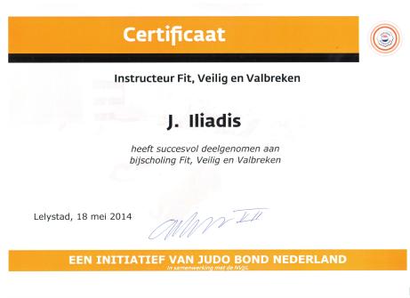 Certificaat Instructeur Fit, Veilig en Valbreken 2014 JBN J
